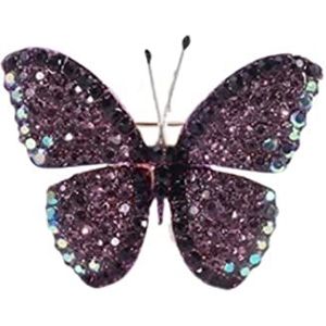 Broche Spelden Voor Dames Butterfly Pins Enamel Broche Voor Lady Gift High-end Temperament Jurk Decor Sieraden Accessoires Broche Dames Art (Color : Purple, Size : 4.7 * 3.6cm)