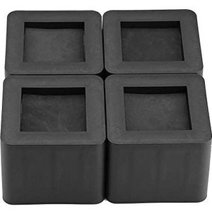 Booster treeplank - Meubelverhoger - 4-delige meubelverhogers - Antislip - Meubilair en bedverhoger - voor bank of tafel - Zwart