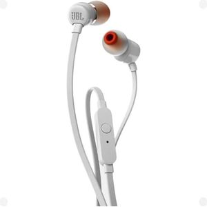 JBL T110 in-ear hoofdtelefoon met besturing en microfoon wit