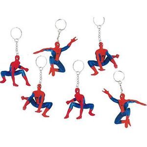 KICKKICK® Originele Marvel Spiderman sleutelhanger van kunststof met sleutelketting – grappig gadget voor kinderen als cadeau, Rood en Blauw, 6 cm