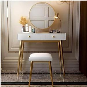 Kaptafel Metalen make-uptafel Scandinavische luxe make-upset met spiegel en make-upkruk Vanity Desk Home Makeup Vanity Set