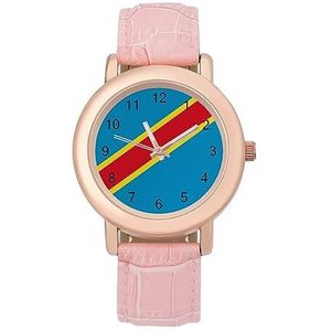 Democratische Republiek Congo Horloges voor Vrouwen Mode Sport Horloge Dames Lederen Horloge
