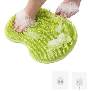 Voetrug Reinigingspad, 2024 Nieuwe Douche Voetrug Scrubber Mat met Antislip Zuignappen, Wandgemonteerde Voetschrobbermat, Siliconen Exfoliërende Badkamer Wassen Voetpad Scrubber voor Mannen en Vrouwen