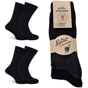MOUNTREX® Alpaca-sokken, wollen sokken voor dames en heren, wintersokken, warme huissokken, thermosokken, dun, knusse sokken, 2 paar, zwart, 47/50 EU