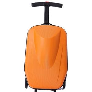 Cabinebagage Rolkoffer, Trolleybagage Van Aluminiumlegering Slijtvastheid En Schokabsorptie Hardside-bagage Reiskoffer Handbagage (Color : Orange, Size : 20in)