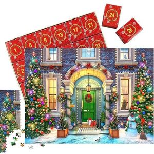 Adventskalender 2023 Kerstlegpuzzels Adventskalender 24 Dagen Kerst Countdown Kalender 2023 met 1008 stukjes puzzels voor volwassenen Kinderen