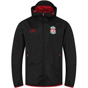 Liverpool FC - Regenjas/windjak voor mannen - Officiële cadeauset - Zwarte puntcapuchon - XL