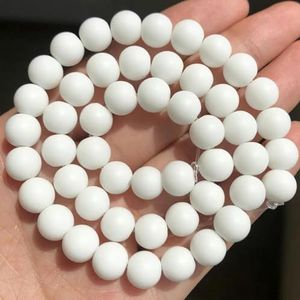 Natuursteen Zwart Matte Onyx Agaat Ronde Kralen Frost Dull Polish Agat Kralen voor Sieraden Maken 15,5 inch 4 6 8 10 12mm-mat wit-8mm 46pcs kralen