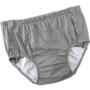 Urine-incontinentieslips, ademende incontinentieonderbroeken gemaakt van katoen, lekvrij ondergoed wasbaar herbruikbaar matige urine-incontinentieslips (Color : Grey, Size : XXXLarge)
