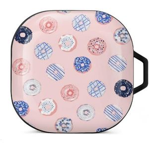 Veelkleurige donuts oordopjes hoesje compatibel met Samsung Hard Shell beschermhoes zwart-stijl