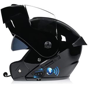 RMBDD Opklapbare Bluetooth Motorhelm Modulaire Motorhelm Integraalhelm met Dubbel Vizier DOT/ECE Goedgekeurd met Microfoon voor Automatisch Beantwoorden Geïntegreerde Helm