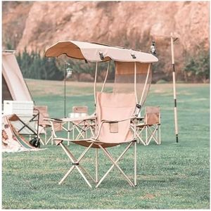 Lichtgewicht viskruk, draagbare klapstoel, visstoel met verstelbare poten, opvouwbare campingstoel met gaasrug en schouderband (Color : Khaki)