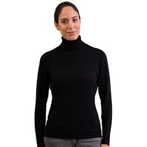 CASH-MERE.CH - Damestrui - Zwart - 100% Kasjmier - Rolkraag 2-draads