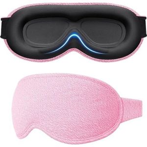 3D slaapmasker licht verduisterend slaapmasker voor de ogen zacht oogmasker voor reizen nachtoogmasker ademende hoofdband slaapmasker (type C-roze)