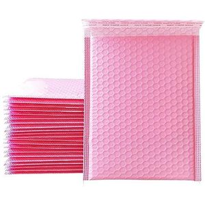 Gewatteerde enveloppen 50 packs bubble mailers zwarte verpakkingszakken voor relatiegeschenken enveloppen sieraden pakket ziplock zak anti-extrusie waterdichte bubbelmailers (kleur: 50 stuks roze,