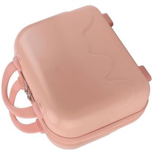 Kleine Reishandbagage, Cosmetische Reiskoffer, Schokbestendig voor op Reis (meisje roze)