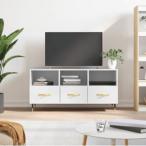 AUUIJKJF Entertainment Centra & TV Stands TV-meubel Hoogglans Wit 102x36x50 cm Engineered Houten Meubels