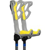 FDI Ergodynamic Pro Shock Absorbing Ultra Comfort Elbow Open Manchet Verstelbare Krukken - Wit + Variaties User Weight >60kg Yellow Grips