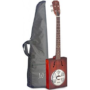 Akoestische sigarenkist met 4 snaren, resonator, massief plafond van sparrenhout, ook Delta Bluesgitaar, CBG-gitaar