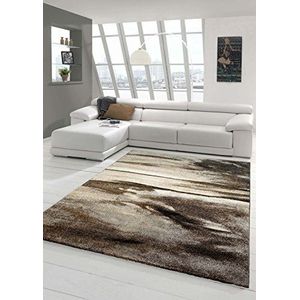Designer woonkamertapijt Hedendaags tapijt laagpolig tapijt barok design Heather in bruin taupe grijs afmeting 80x150 cm
