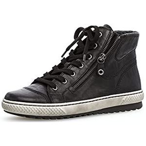 Gabor DAMES Sneakers, Vrouwen Hoge Sneaker,verwisselbaar voetbed,laarzen met veters,mid-cut,Zwart (schwarz) / 57,40 EU / 6.5 UK