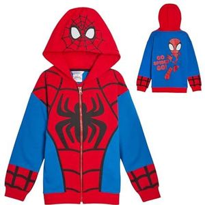Kids Spidey and His Amazing Friends Hoodie Dress Up Hooded Rits Jassen Miles Morales Ghost Spider of Spidey, Spidey, 4-5 jaar