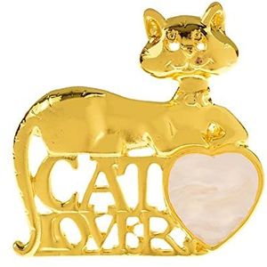 Pinnen voor rugzakken Brooches Metal Cat Pins Brooch Lapel Badges for Women and Men Animal Cat Lover Funny Brooches Jewelry Brooches Fashion Decoration (Color : Silver, Size : 1.57 inch) (Color : Whi