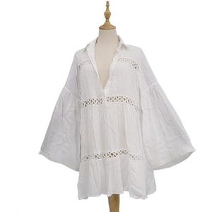 Cover Ups Voor Vrouwen Strandkleding Vrouwen Strand Cover Up Kant Holle Gehaakte Badpak Strandjurk Voor Vrouwen Zomer Dames Cover-up Badpak Strandkleding Tuniek Badpak Cover Ups Voor Vrouwen (L)