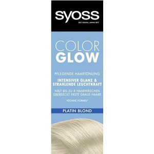 Syoss Color Glow Verzorgende haarkleuring, platina blond (1 x 100 ml), semi-permanente kleuring voor stralende kleurintensiteit, tot 8 wasbeurten, zonder het haar te beschadigen