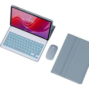 Toetsenbordhoes Voor Lenovo Tab M11 2024 11 Inch TB330, Afneembaar Draadloos Toetsenbord Met Achtergrondverlichting En Magnetische Beschermhoes, Oplaadbare Muis,Blauw
