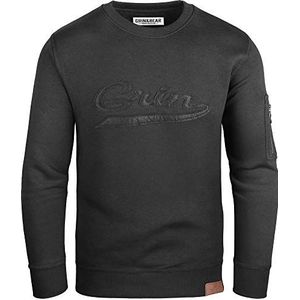 Grin&Bear Herentrui met ronde hals en capuchon met capuchon en mouwzak GEC542, zwart, M