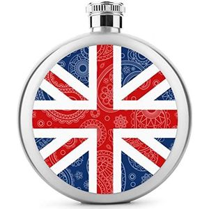 Britse Paisley vlag roestvrij staal wijnfles voor mannen vrouwen fles draagbare drank fles voor bruiloft reizen