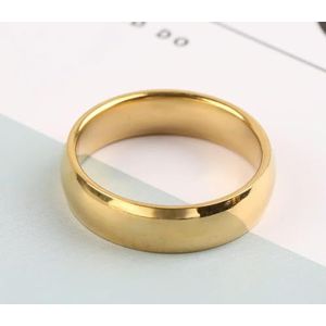 Nieuwe Mode Eenvoudige Gladde Roestvrij Stalen Ring voor Vrouwen en Heren Klassieke Gouden Kleur Paar Ringen Bruiloft Verlovingsjuwelen -8