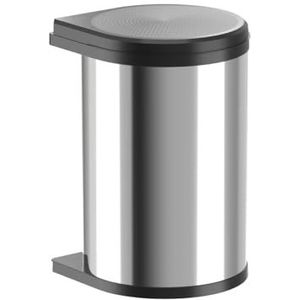 Hailo afvalemmer 3520001 MO Mono 20 liter gepolijst roestvrij staal | Draaibare afvalemmer | Automatisch draaibaar kanteldeksel | Voor onderkasten vanaf 40 cm | Hygiënisch en functioneel