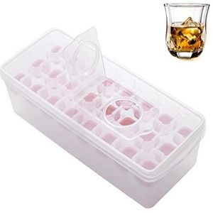 A/A Siliconen ijsblokjes met deksels - Siliconen 24 ijsblokjes met schep - Ice Box Container voor diepvriezer, whisky, cocktail, bier, koffie, sap