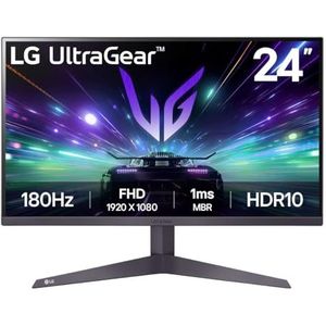 LG 24GS50F-B 24"" FHD (1920 x 1080) UltraGear Gaming-monitor met 180Hz, 1ms MBR, HDR10, AMD FreeSync, HDMI, DisplayPort, 3-zijdig vrijwel randloos ontwerp, zwart