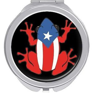 Puerto Rico Kikker Compacte Spiegel Ronde Pocket Make-up Spiegel Dubbelzijdige Vergroting Opvouwbare Draagbare Handspiegel