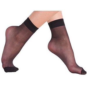 VCA 5, 10, 15 of 20 paar fijne sokken 20 dennen, met comfortabele band, 20 paar zwart, One size