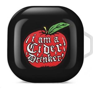 I'm A Cider Drinker Apple Oortelefoon Hoesje Compatibel met Galaxy Buds/Buds Pro Schokbestendig Hoofdtelefoon Case Cover Wit-Stijl