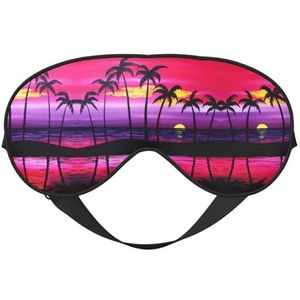 Slaapmasker met tropische palmboomprint, nachtblinddoek, zachte oogschaduwhoes voor vrouwen en mannen, voor reizen dutje meditatie