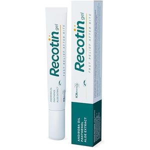 RECOTIN Muggenbeet Gel 1x 20ml – 100% natuurlijke ingrediënten – Genezing van muggenbeten tegen jeuk – Dubbele verpakking voor genezing van insectenbeten – Ideaal voor de reisapotheek