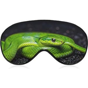 Zacht verduisterend slaapmasker de groene slang reizen ooghoezen nul oogdruk super lichtgewicht zijdezachte blinddoek met verstelbare riem voor vrouwen mannen