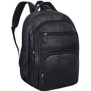 STILORD Kalle Leather Backpack Women and Men Large Backpack with Laptop Compartment 15.6 Inch Business Backpack Office Daypack Uni Backpack Genuine Leather Color:cognac - brown