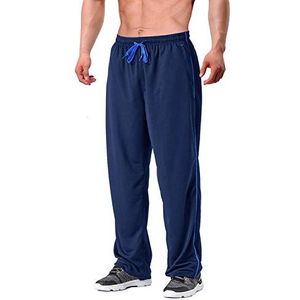 EKLENTSON Heren Sportbroek met Open Pijpen Mesh Joggingbroek met Ritszakken Trainingsbroek