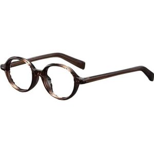 Halloween cadeau, Unisex Retro Ellipse Brilmontuur met Glazen Multicolor(Dark Coffee)