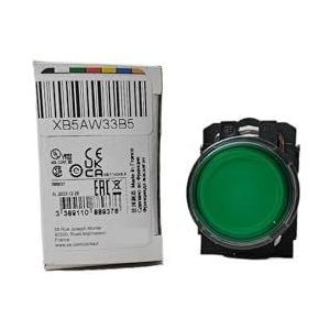 HIHSYEWYB 1 stuk XB5AW33B5 lichtdrukknop, Harmony XB5, kunststof, groen, vlak, 22 mm, universele led, eenvoudige lens, 1 sluiter + 1 opener, 24 V AC/DC