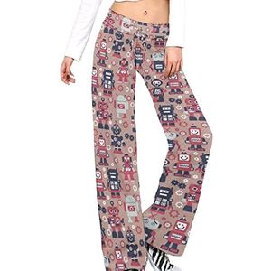 Retro Kleur Robotrs Yoga Broek Voor Vrouwen Casual Broek Lounge Broek Trainingspak Met Trekkoord L