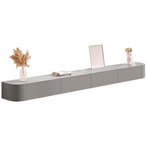 Houten Zwevende Tv-standaard, Met Laden En Deuren, Aan De Muur Gemonteerde Mediaconsole-plankkast, Witte Tv-opbergkast, Entertainmentcentrum, Voor Woonkamer, Slaapkamer (Color : Grey, S : 160x24x20c