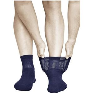 VITSOCKS Gewatteerde Zool Brede Enkel Comfort Sokken Heren (3 PAAR) Gevoelige Voeten, donkerblauw, 44-46