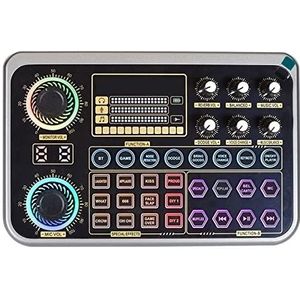 DJ Mixer, Live Stream Geluidskaart Kit PC-opname Interface Mixer met microfoon for uitzending